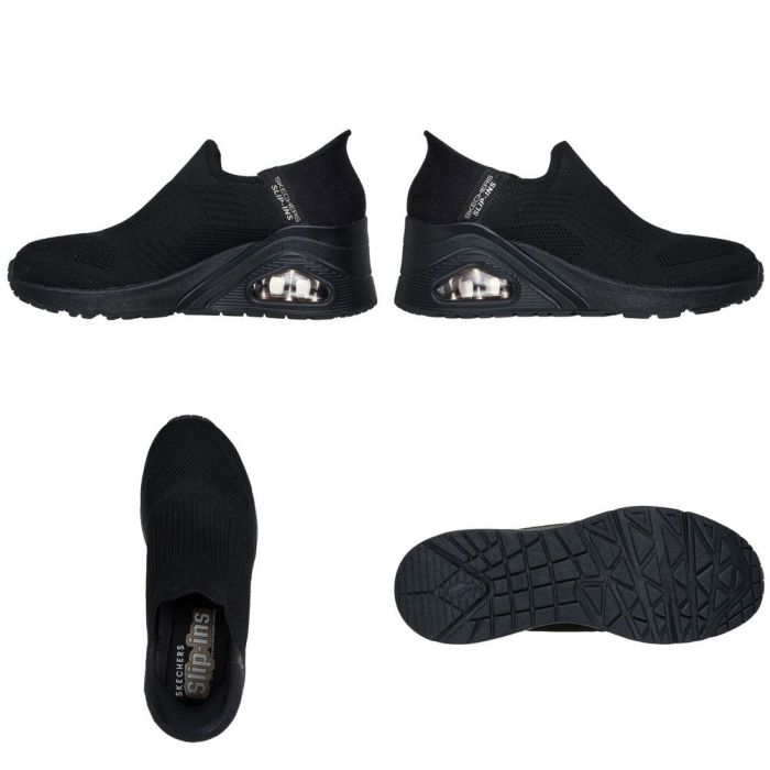 スケッチャーズ スリップインズ ハンズフリー スリッポン スニーカー レディース ウノ ウェッジ キッキング ニット Slip-ins SKECHERS 177523 UNO WEDGE KICKIN' KNIT ブラック 黒 ブラッシュピンク オフホワイト 白 ノーマル幅 履きやすい