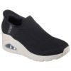 スケッチャーズ スリップインズ ハンズフリー スリッポン スニーカー レディース ウノ ウェッジ キッキング ニット Slip-ins SKECHERS 177523 UNO WEDGE KICKIN' KNIT ブラック 黒 ブラッシュピンク オフホワイト 白 ノーマル幅 履きやすい