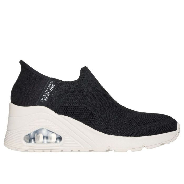 スケッチャーズ スリップインズ ハンズフリー スリッポン スニーカー レディース ウノ ウェッジ キッキング ニット Slip-ins SKECHERS 177523 UNO WEDGE KICKIN' KNIT ブラック 黒 ブラッシュピンク オフホワイト 白 ノーマル幅 履きやすい