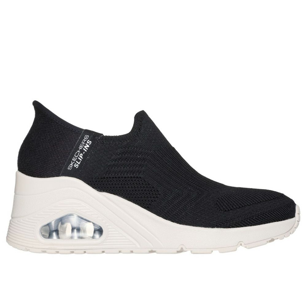 スケッチャーズ スリップインズ ハンズフリー スリッポン スニーカー レディース ウノ ウェッジ キッキング ニット Slip-ins SKECHERS 177523 UNO WEDGE KICKIN' KNIT ブラック 黒 ブラッシュピンク オフホワイト 白 ノーマル幅 履きやすい