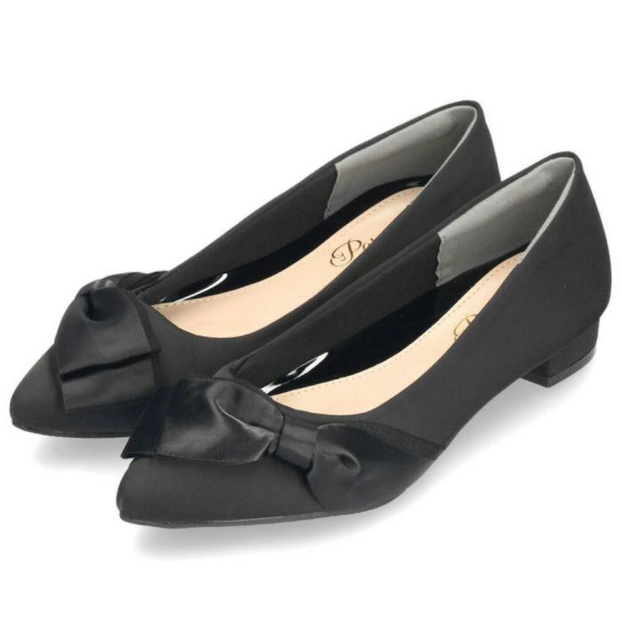 パーティ フォーマル パンプス 痛くない レディース アーモンドトゥ 極ふわっ ドレス ローヒール ２cm ブラック ベージュ シルバー Parade 24008