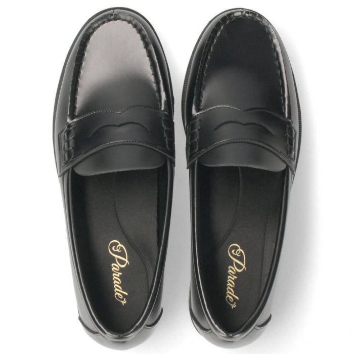 ローファー 学生 レディース 滑らない 屈曲 黒 茶色 通学 学生靴 痛くない 柔らかい 人工皮革 卒業式 入学式 中学生 高校生 パレード Parade 991101 ブラック ブラウン