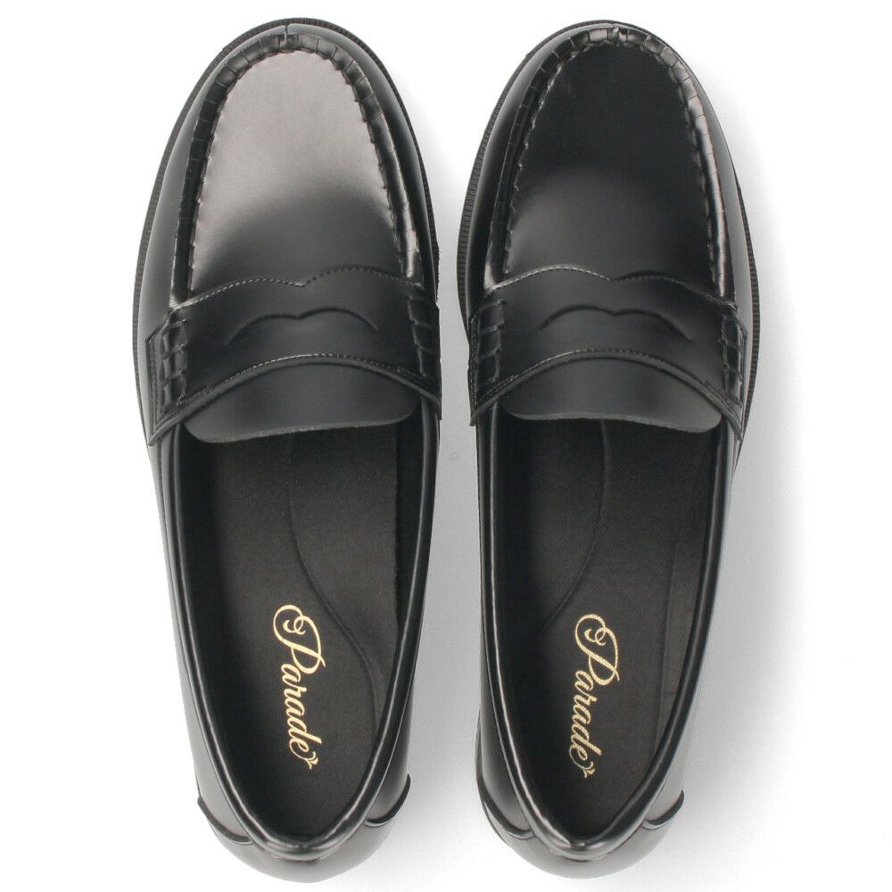 ローファー 学生 レディース 滑らない 屈曲 黒 茶色 通学 学生靴 痛くない 柔らかい 人工皮革 卒業式 入学式 中学生 高校生 パレード Parade 991101 ブラック ブラウン