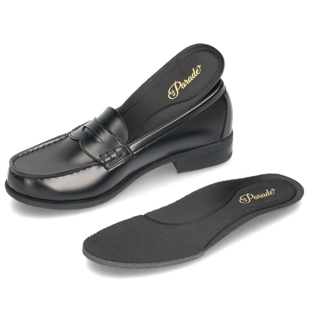 ローファー 学生 レディース 滑らない 屈曲 黒 茶色 通学 学生靴 痛くない 柔らかい 人工皮革 卒業式 入学式 中学生 高校生 パレード Parade 991101 ブラック ブラウン