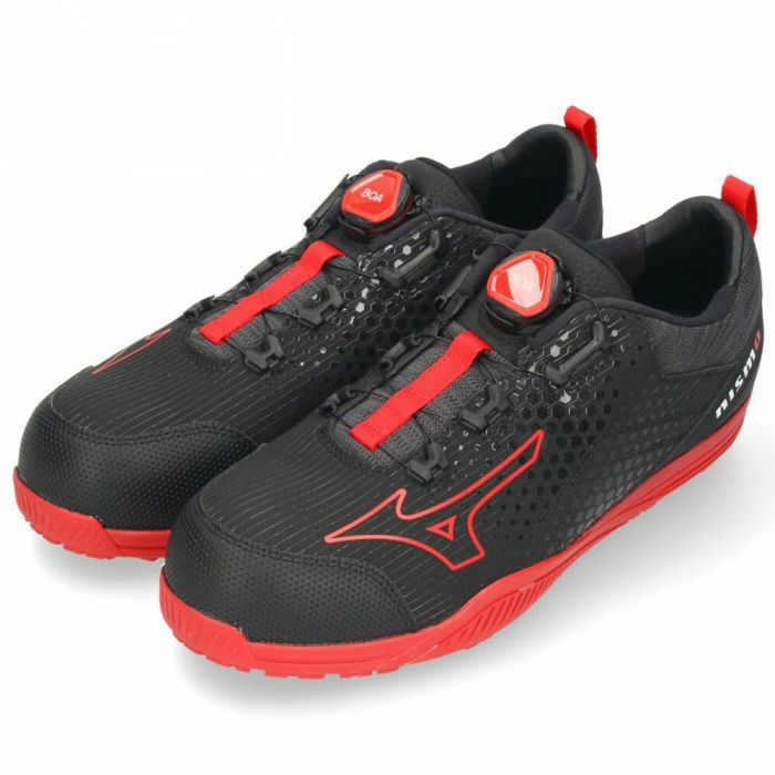 ミズノ 安全靴 オールマイティ メンズ 作業靴 ALMIGHTY TDII 51L BOA NISMO ワーキングシューズ ダイヤル式 スニーカー F1GA2500 09 ブラック 耐久性 MIZUNO 