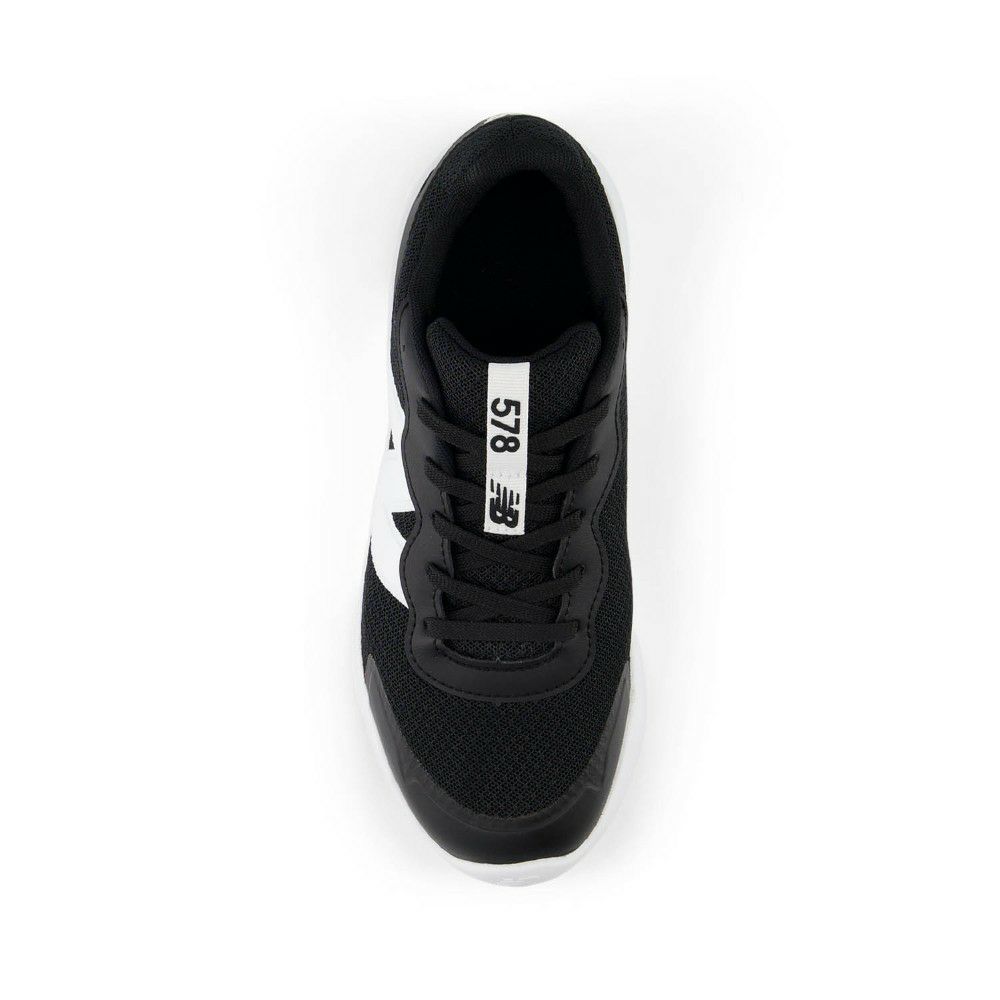 ニューバランス キッズ スニーカー 黒 白 ジュニア ランニングシューズ new balance 578 v1 Lace 子供 靴 通学 体育 スポーツ 運動靴 ブラック ホワイト GK578