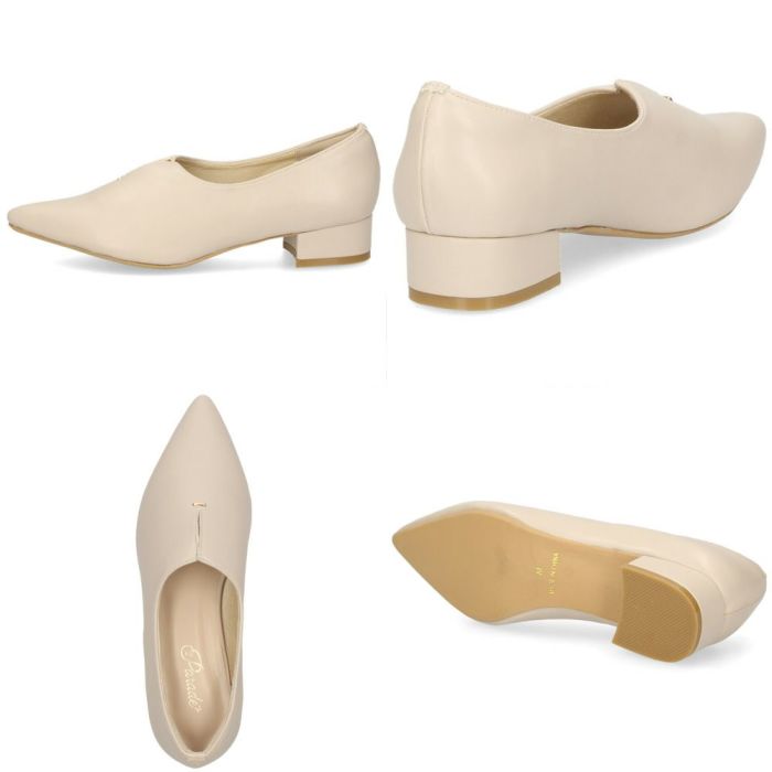 パンプス レディース 靴 ポインテッドトゥ エレガント スリットデザイン 深めカット パレード Parade 51101 ﾌﾞﾗｯｸ ｱｲﾎﾞﾘｰ ｼﾙﾊﾞｰ