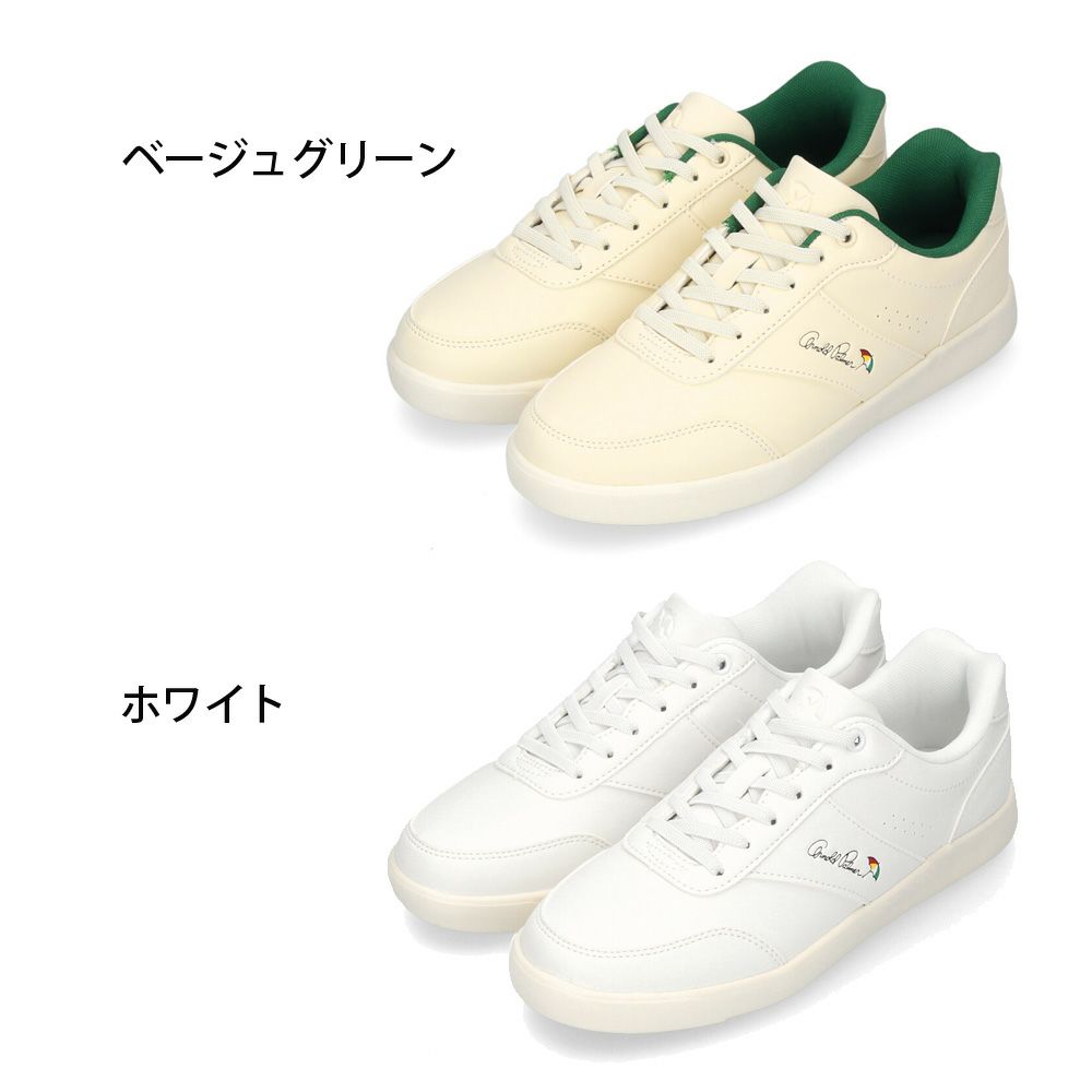 アーノルドパーマー スニーカー レディース ローカット 手ぶらで履ける シューズ 白 カジュアル 紐靴 Arnold Palmer 1301 ベージュグリーン ホワイト