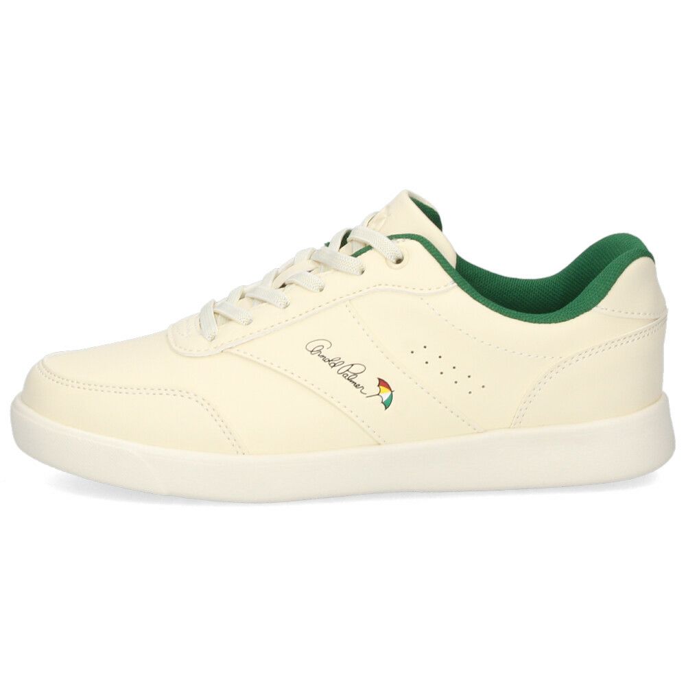 アーノルドパーマー スニーカー レディース ローカット 手ぶらで履ける シューズ 白 カジュアル 紐靴 Arnold Palmer 1301 ベージュグリーン ホワイト