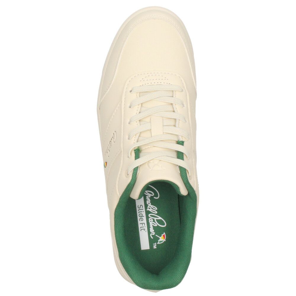 アーノルドパーマー スニーカー レディース ローカット 手ぶらで履ける シューズ 白 カジュアル 紐靴 Arnold Palmer 1301 ベージュグリーン ホワイト