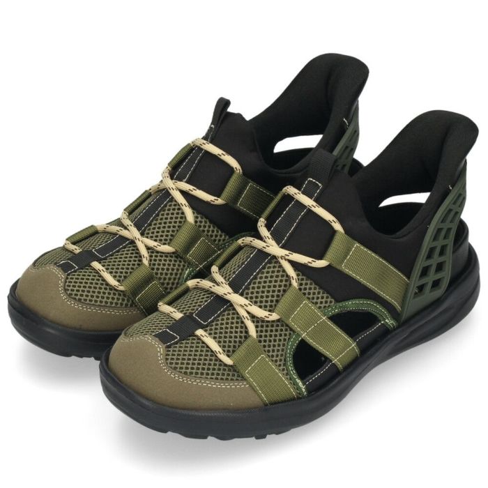 メンズ サンダル かかと付き 履きやすい ハンズフリー 靴 グルカサンダル ブラック ブラウン グレー おしゃれ 合皮 メッシュ 通気性 軽量 パレード Parade 70603 70612 70613