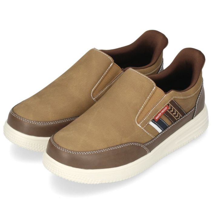 スリッポン メンズ カジュアルスニーカー スリップイン 防水 軽量 軽い ゴム紐 履きやすい 楽ちん 合皮 黒 ブラック ネイビー ブラウンParade パレード 996WRP 997WRP