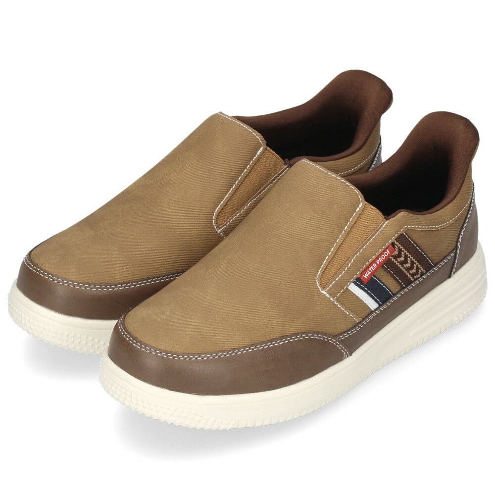 スリッポン メンズ カジュアルスニーカー スリップイン 防水 軽量 軽い ゴム紐 履きやすい 楽ちん 合皮 黒 ブラック ネイビー ブラウンParade パレード 996WRP 997WRP