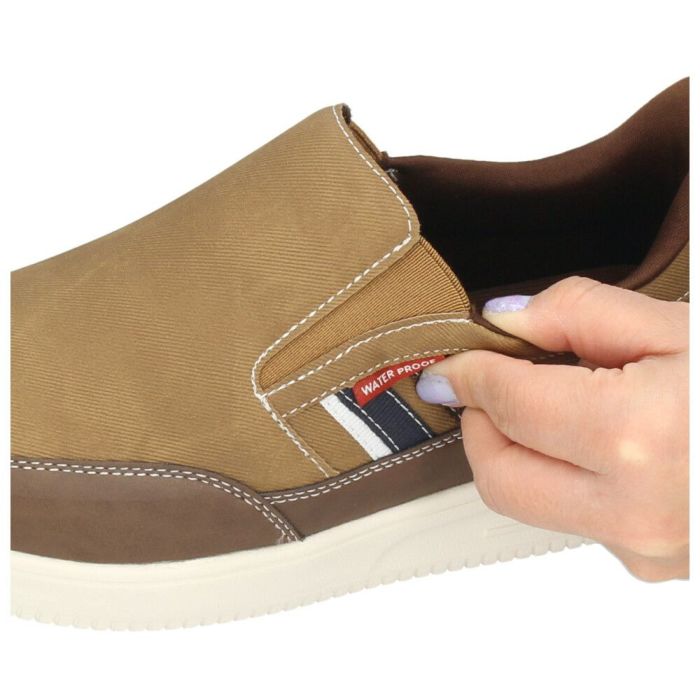 スリッポン メンズ カジュアルスニーカー スリップイン 防水 軽量 軽い ゴム紐 履きやすい 楽ちん 合皮 黒 ブラック ネイビー ブラウンParade パレード 996WRP 997WRP