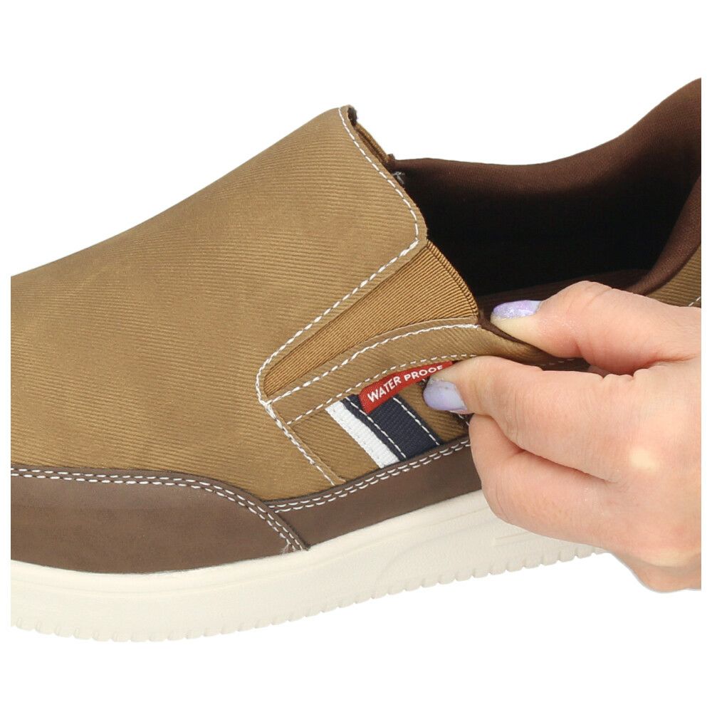 スリッポン メンズ カジュアルスニーカー スリップイン 防水 軽量 軽い ゴム紐 履きやすい 楽ちん 合皮 黒 ブラック ネイビー ブラウンParade パレード 996WRP 997WRP