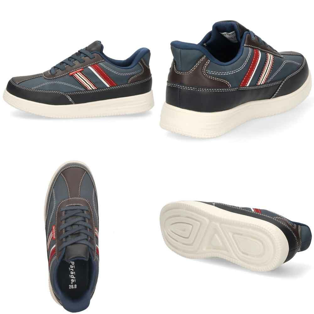 スリッポン メンズ カジュアルスニーカー スリップイン 防水 軽量 軽い ゴム紐 履きやすい 楽ちん 合皮 黒 ブラック ネイビー ブラウンParade パレード 996WRP 997WRP