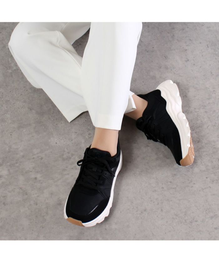  スニーカー レディース スリッポン 靴 厚底 ローカット 手を使わずに履ける Parade 51702  楽すぽっ  黒 ブラック ベージュ