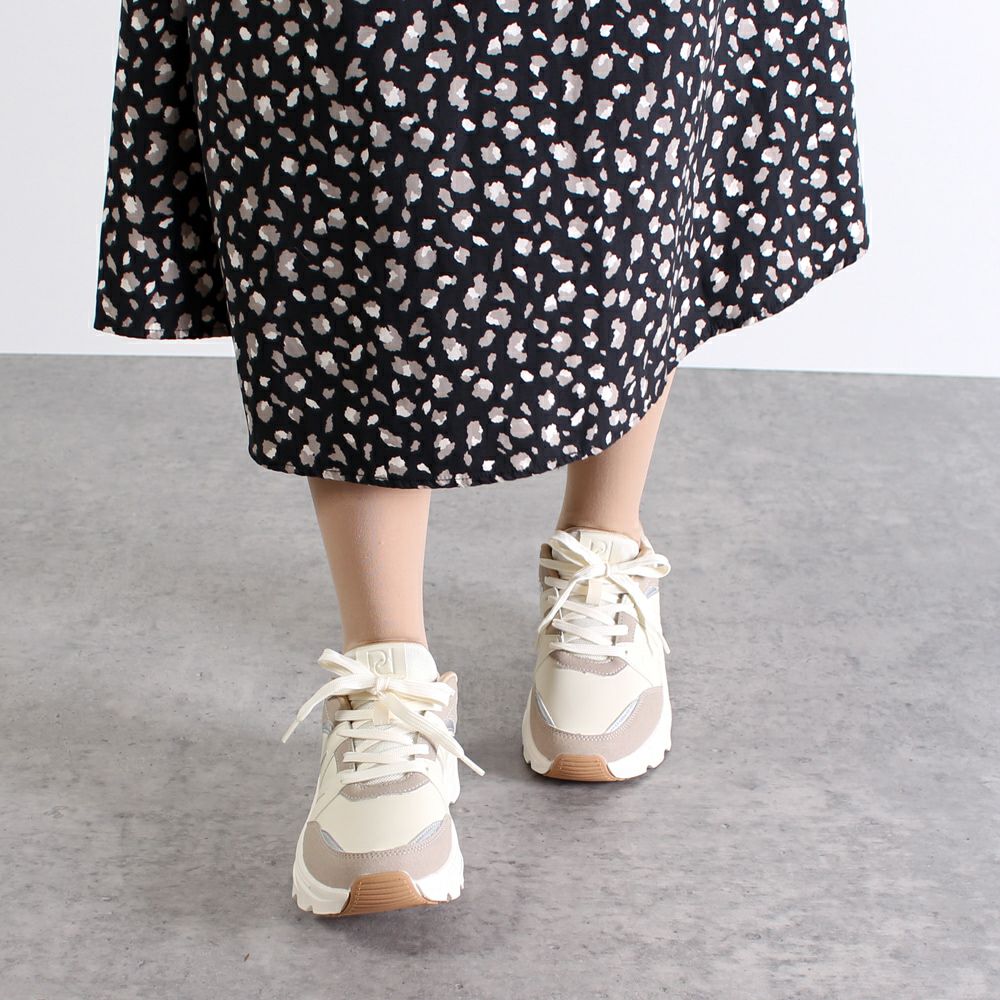  スニーカー レディース スリッポン 靴 厚底 ローカット 手を使わずに履ける Parade 51702  楽すぽっ  黒 ブラック ベージュ