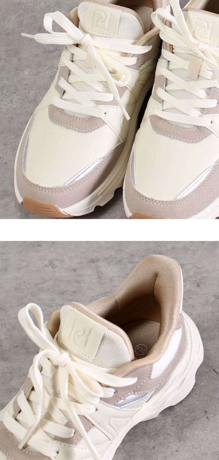  スニーカー レディース スリッポン 靴 厚底 ローカット 手を使わずに履ける Parade 51702  楽すぽっ  黒 ブラック ベージュ