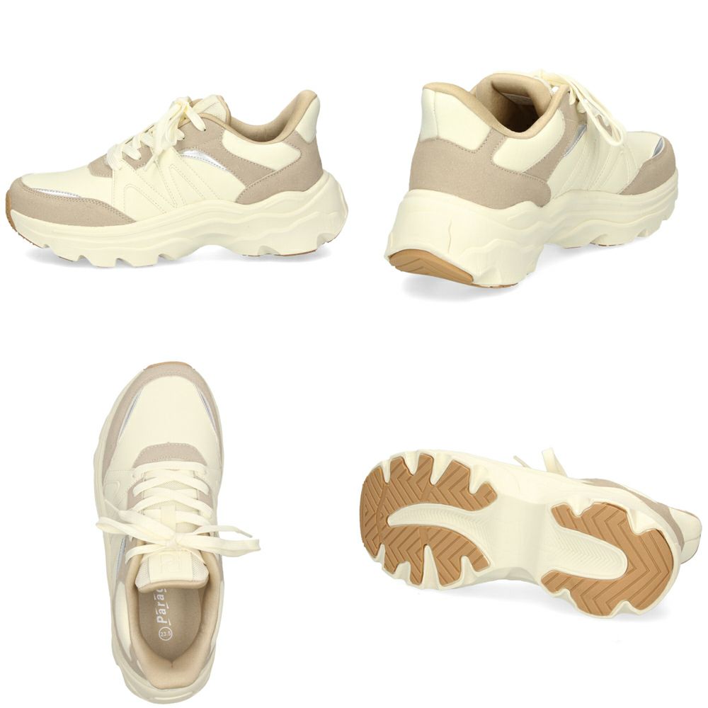  スニーカー レディース スリッポン 靴 厚底 ローカット 手を使わずに履ける Parade 51702  楽すぽっ  黒 ブラック ベージュ