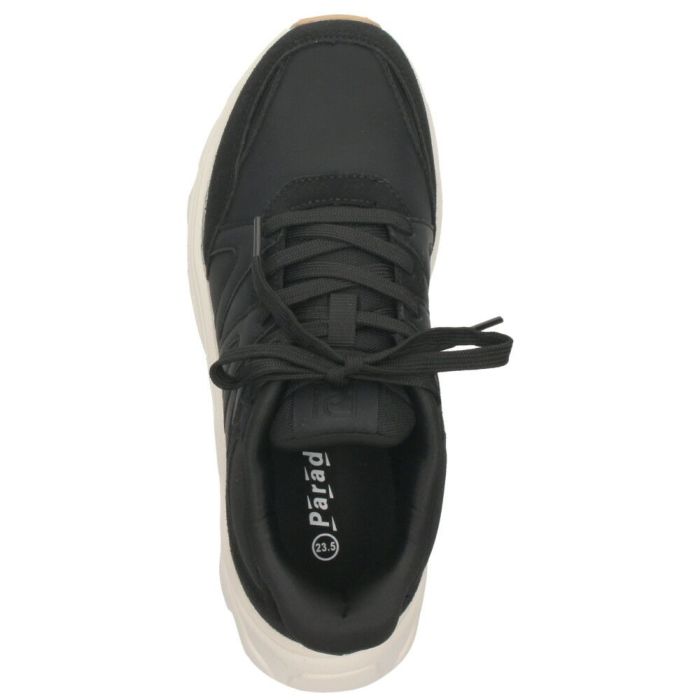  スニーカー レディース スリッポン 靴 厚底 ローカット 手を使わずに履ける Parade 51702  楽すぽっ  黒 ブラック ベージュ