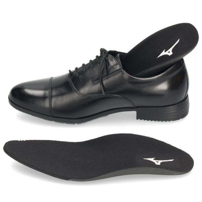ミズノ ビジネスシューズ メンズ 革靴 ストレートチップ プレーントゥ スリッポン 本革 黒 MIZUNO エクスライト ST3 PT2 SO B1GM 250009 250109 250209 ブラック