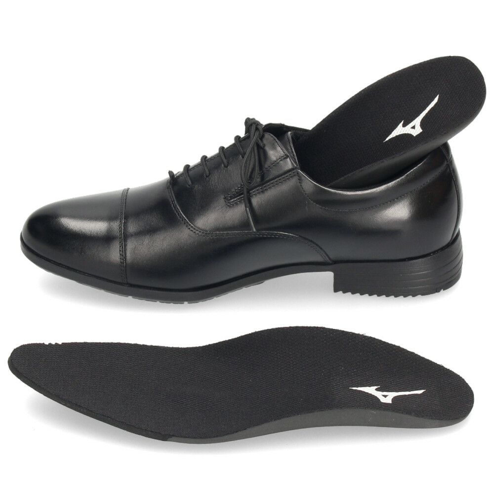 ミズノ ビジネスシューズ メンズ 革靴 ストレートチップ プレーントゥ スリッポン 本革 黒 MIZUNO エクスライト ST3 PT2 SO B1GM 250009 250109 250209 ブラック
