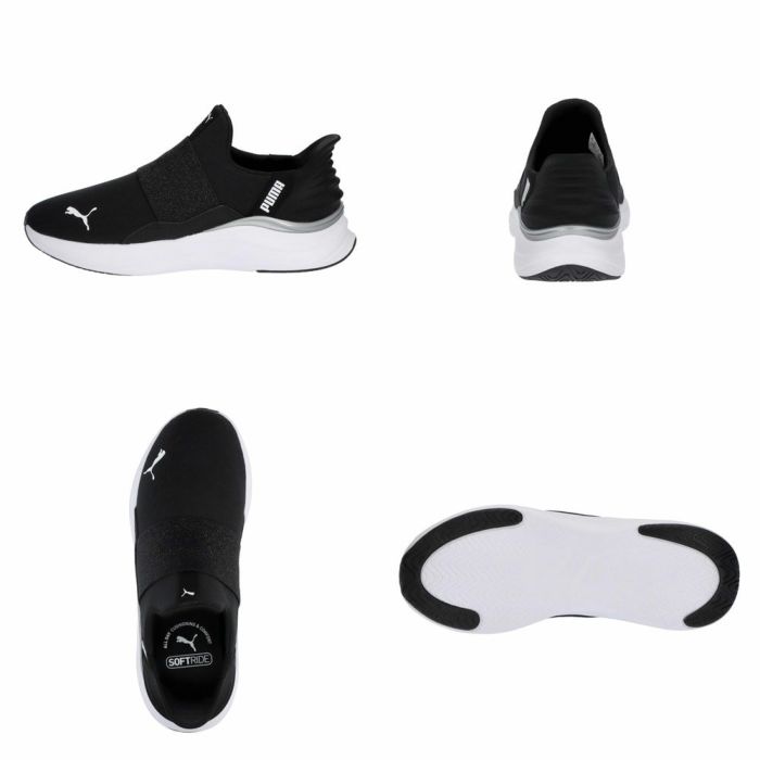 プーマ スニーカー レディース スリッポン 厚底 ハンズフリー 黒 白 PUMA ソフトライド ハーモニー イーズイン GL W ランニングシューズ 軽量 ワイド幅 311999