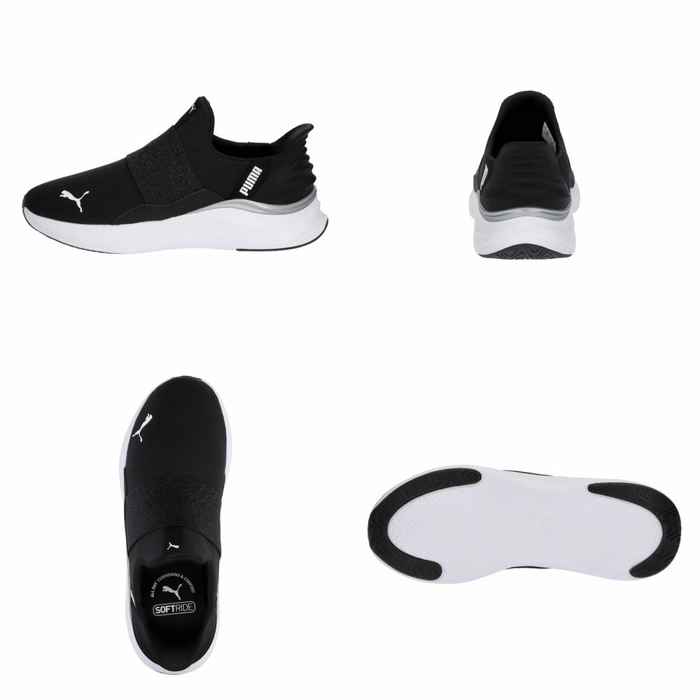 プーマ スニーカー レディース スリッポン 厚底 ハンズフリー 黒 白 PUMA ソフトライド ハーモニー イーズイン GL W ランニングシューズ 軽量 ワイド幅 311999