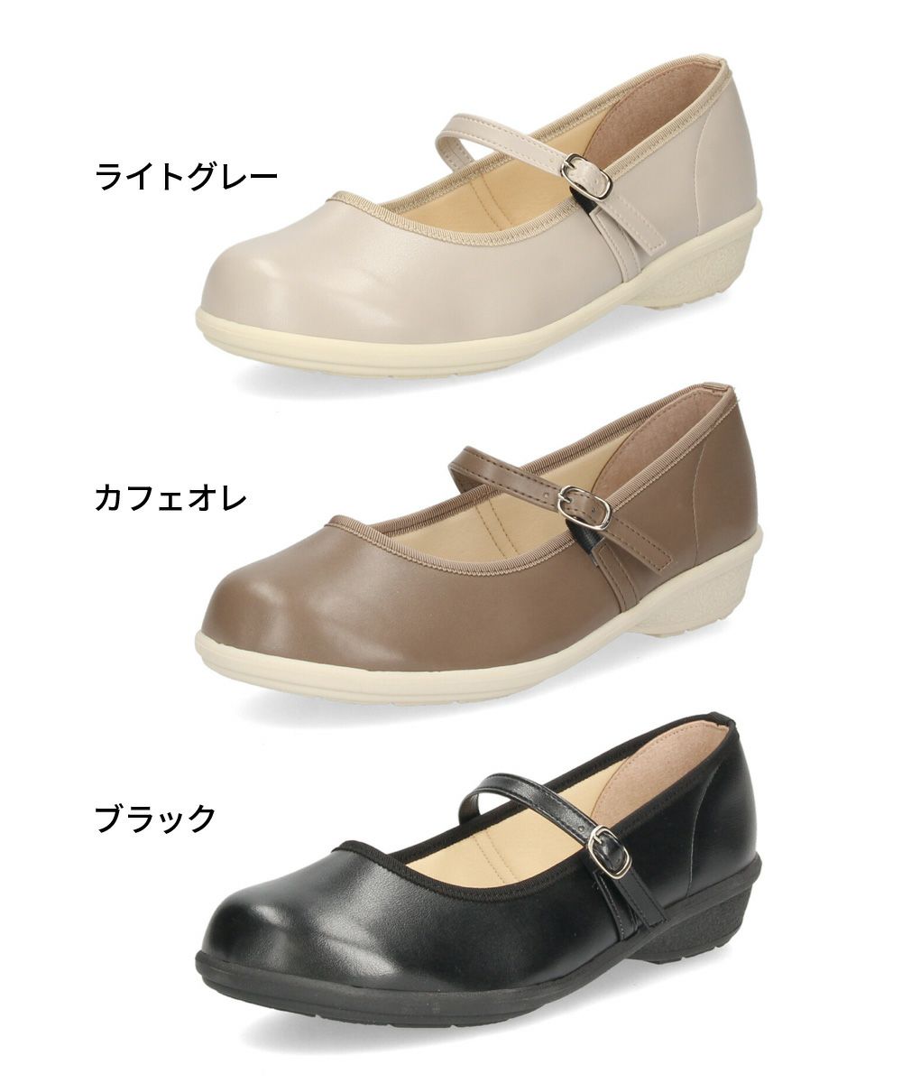 パンプス ラウンドトゥ ストラップ レディース 靴 日本製 3.5cmヒール ローヒール 安定感 軽量 歩きやすい Parade パレード 34001