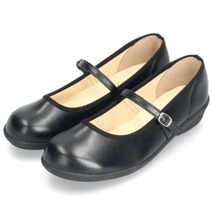 パンプス ラウンドトゥ ストラップ レディース 靴 日本製 3.5cmヒール ローヒール 安定感 軽量 歩きやすい Parade パレード 34001