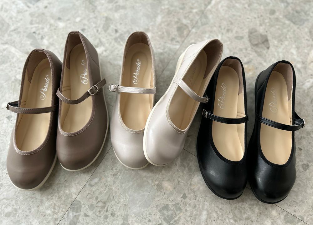 パンプス ラウンドトゥ ストラップ レディース 靴 日本製 3.5cmヒール ローヒール 安定感 軽量 歩きやすい Parade パレード 34001