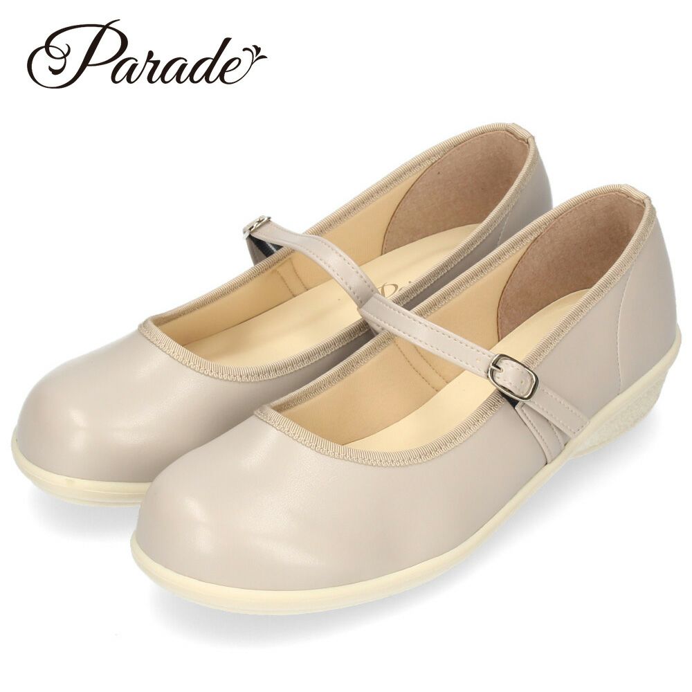 パンプス ラウンドトゥ ストラップ レディース 靴 日本製 3.5cmヒール ローヒール 安定感 軽量 歩きやすい Parade パレード 34001