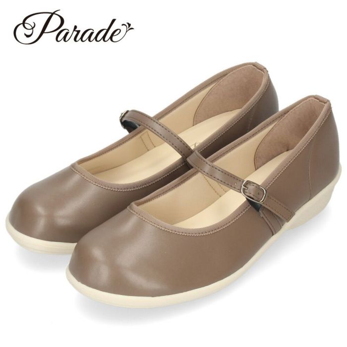 パンプス ラウンドトゥ ストラップ レディース 靴 日本製 3.5cmヒール ローヒール 安定感 軽量 歩きやすい Parade パレード 34001