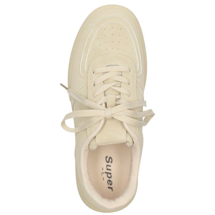 スニーカー レディース 靴 ローカット レースアップ ウォッシュ加工 厚底 カジュアル グレー アイボリー ミント Super 95023