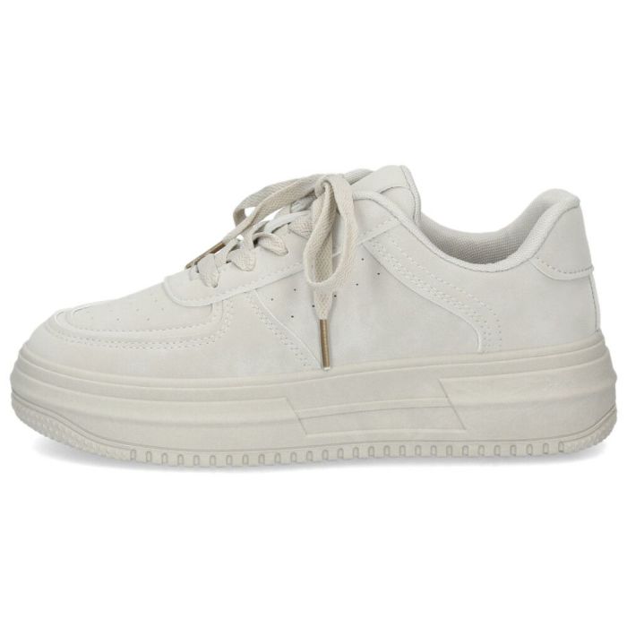 スニーカー レディース 靴 ローカット レースアップ ウォッシュ加工 厚底 カジュアル グレー アイボリー ミント Super 95023