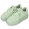 スニーカー レディース 靴 ローカット レースアップ ウォッシュ加工 厚底 カジュアル グレー アイボリー ミント Super 95023