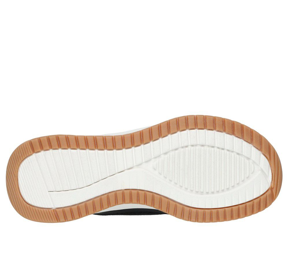 スケッチャーズ スリップインズ レディース スニーカー ハンズフリー 厚底 ゴム紐 スリッポン SKECHERS Slip-ins ボブス スクワッド 4 - ステイプル ルック 117624 BLK TPE ブラック トープ 黒 ノーマル幅