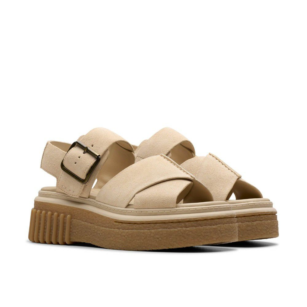 クラークス レディース サンダル 厚底 本革 アンクルストラップ Clarks Evamar Wish 26182050 26181199 26181202