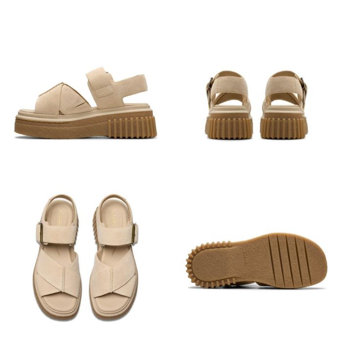 クラークス レディース サンダル 厚底 本革 アンクルストラップ Clarks Evamar Wish 26182050 26181199 26181202