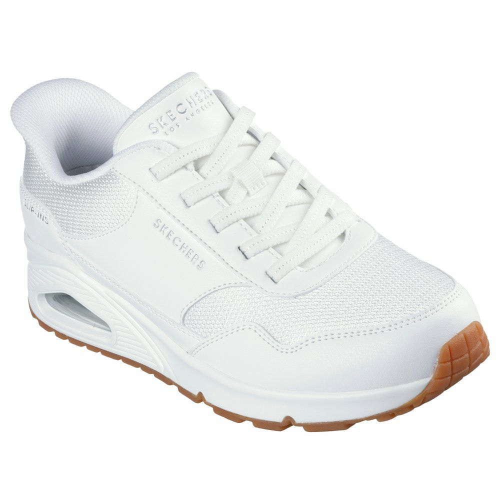 スケッチャーズ スリップインズ ハンズフリー スリッポン スニーカー レディース ウノ バンク シア Slip-ins SKECHERS 177117W UNO BANK SIA ブラック 黒 ホワイト 白 ワイド幅 履きやすい 紐靴 幅広 ゆったり