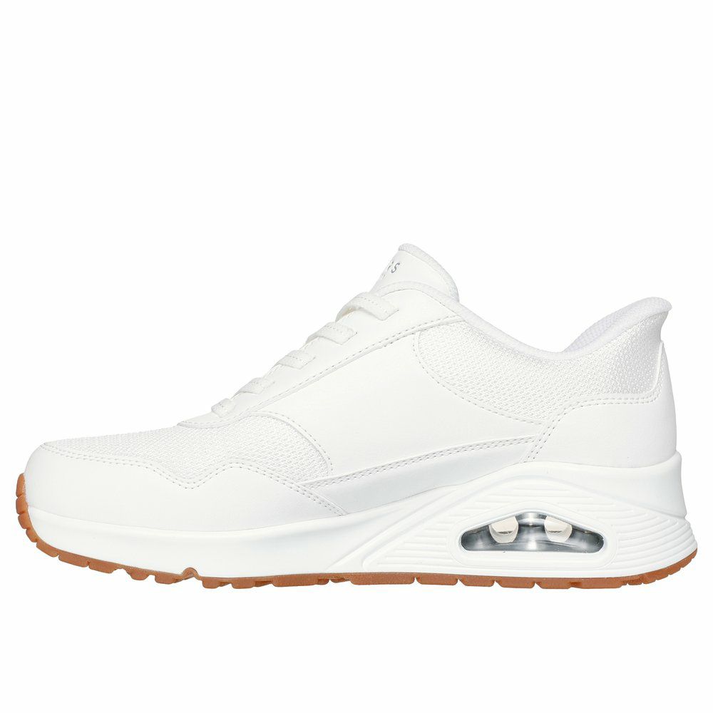 スケッチャーズ スリップインズ ハンズフリー スリッポン スニーカー レディース ウノ バンク シア Slip-ins SKECHERS 177117W UNO BANK SIA ブラック 黒 ホワイト 白 ワイド幅 履きやすい 紐靴 幅広 ゆったり