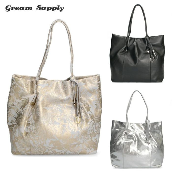 トートバッグ レディース 本革 レザー グリームサプライ 41025 greamsupply グレージュ ブラック シルバー