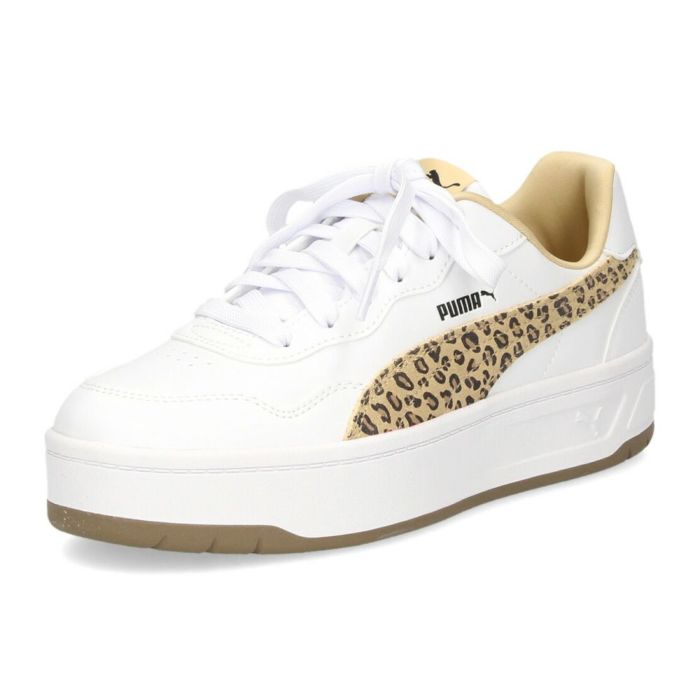 プーマ スニーカー レディース 厚底 コート ラリー SKYE レオ PUMA レオパード アニマル ホワイト 白 ローカット 402492