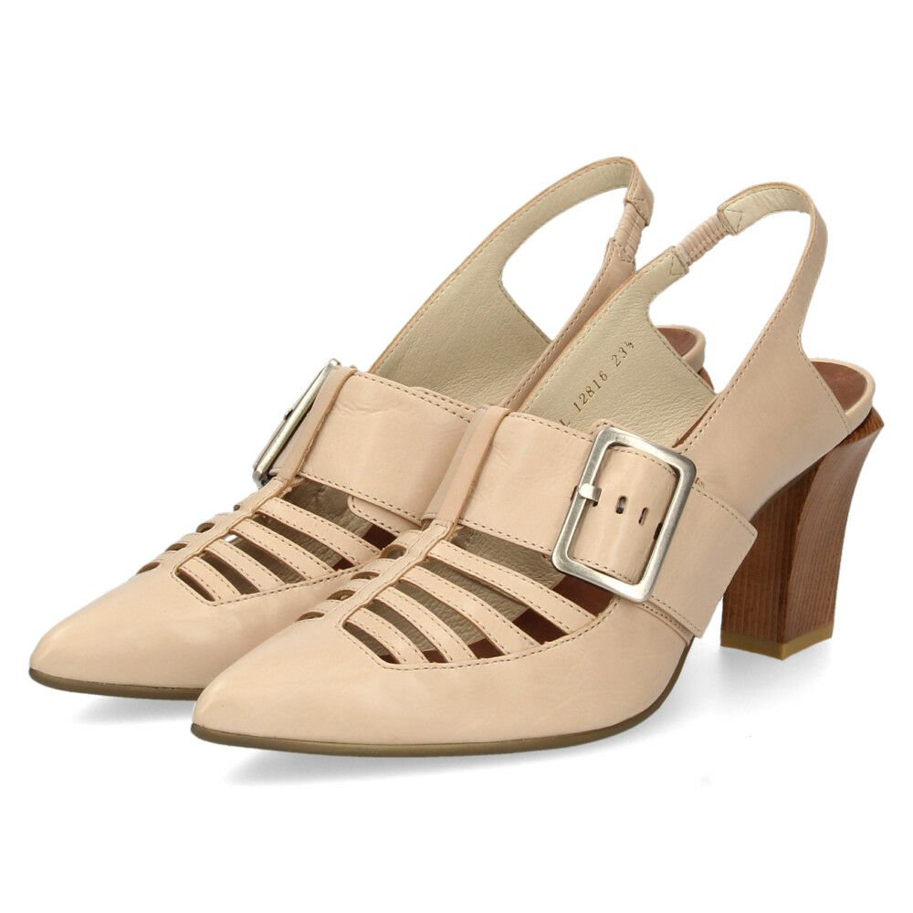 ラボキゴシ ワークス レディース パンプス ストラップ 本革 黒 7.5cm ヒール ポインテッドトゥ トゥバックル付き 12816 RABOKIGOSHI works 日本製