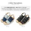 サンダル レディース 厚底 7cm ヒール 軽量 バックストラップ ウェッジソール オープントゥ デニム 黒 ブラック ブルー 401213 Parade