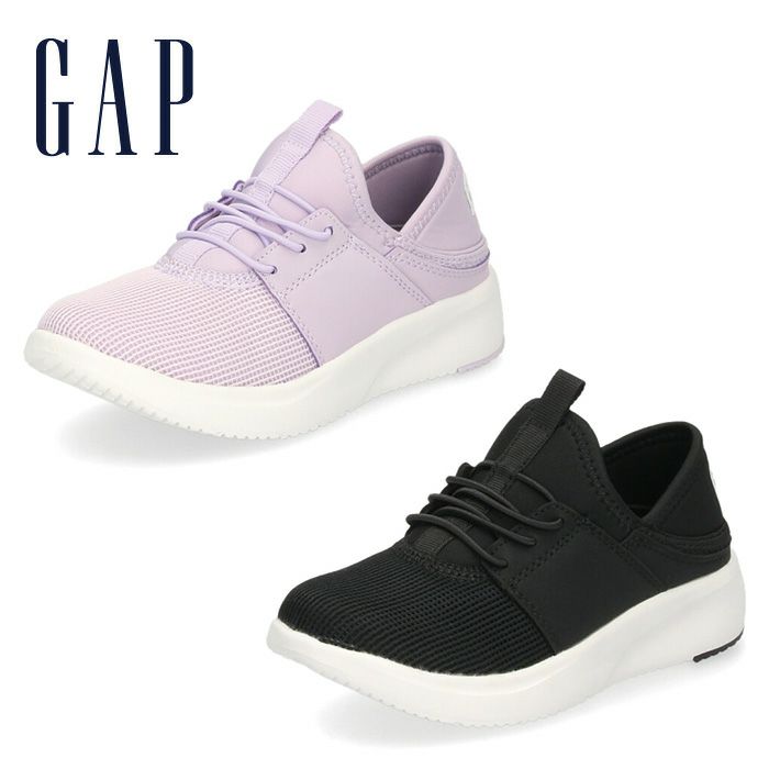GAP ギャップ キッズ ジュニア スニーカー GPK22321 パープル ブラック スリッポン かかとが踏める キックバック 子供靴 男の子 女の子