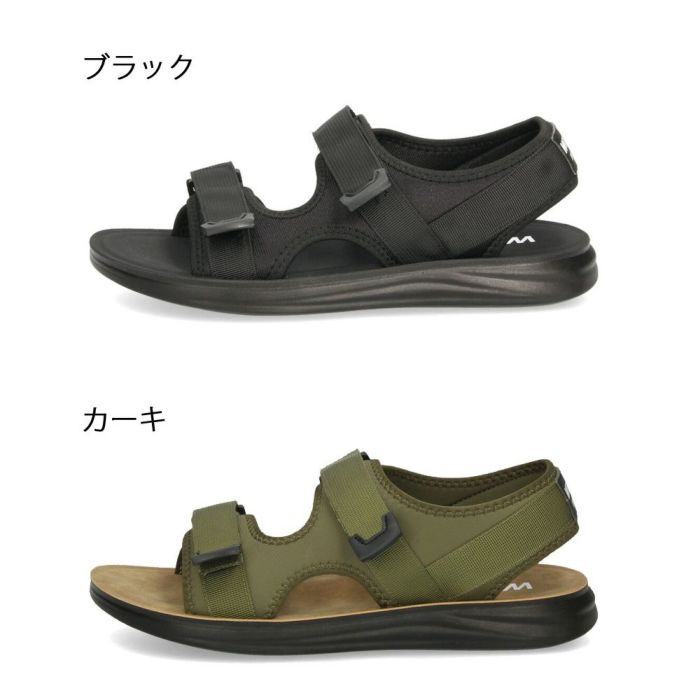 ウィルソン サンダル メンズ スポーツサンダル 黒 ブラック カーキ スポサン Wilson 3650 軽量 低反発 幅広 屈曲性