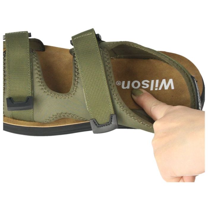 ウィルソン サンダル メンズ スポーツサンダル 黒 ブラック カーキ スポサン Wilson 3650 軽量 低反発 幅広 屈曲性