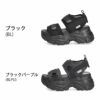 ヨースケ 厚底サンダル レディース 4460022 YOSUKE 靴 スニーカー 黒 ブラック 紫 幅広 3E ベルクロ 